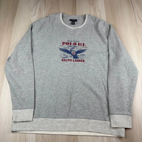 Polo Ralph Lauren Mens Gray Polo Eagle Logo Waffle Knit Pajama T-Shirt Size 2XL - Picture 1 of 11